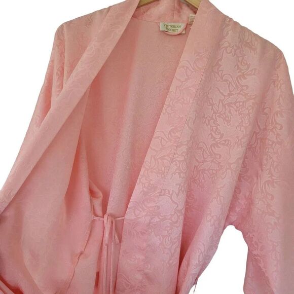 Victorias Secret Vintage Satin Robe Womans One Size Peach - Picture 4 of 10